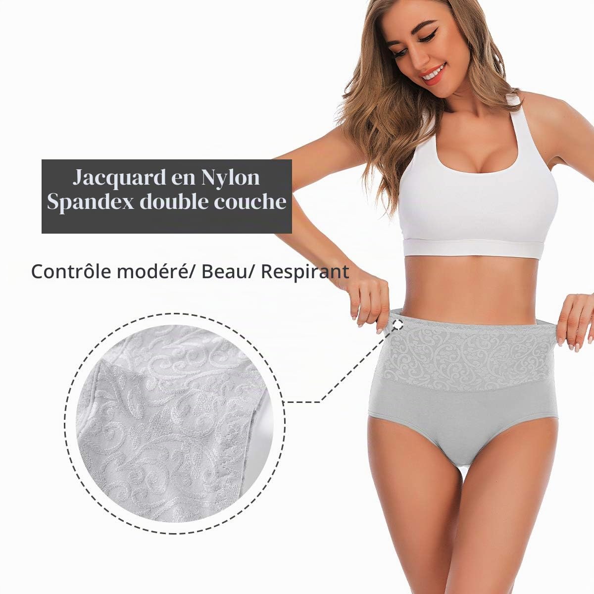 YaShaer Lot de Slips Taille Haute en Coton pour Femme