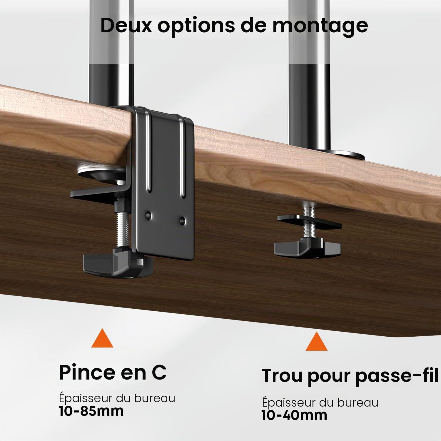PUTORSEN Bras pour Moniteur avec Support pour Ordinateur Portable pour écran LCD LED 17-32 Pouces, réglage en Hauteur 55,5 cm