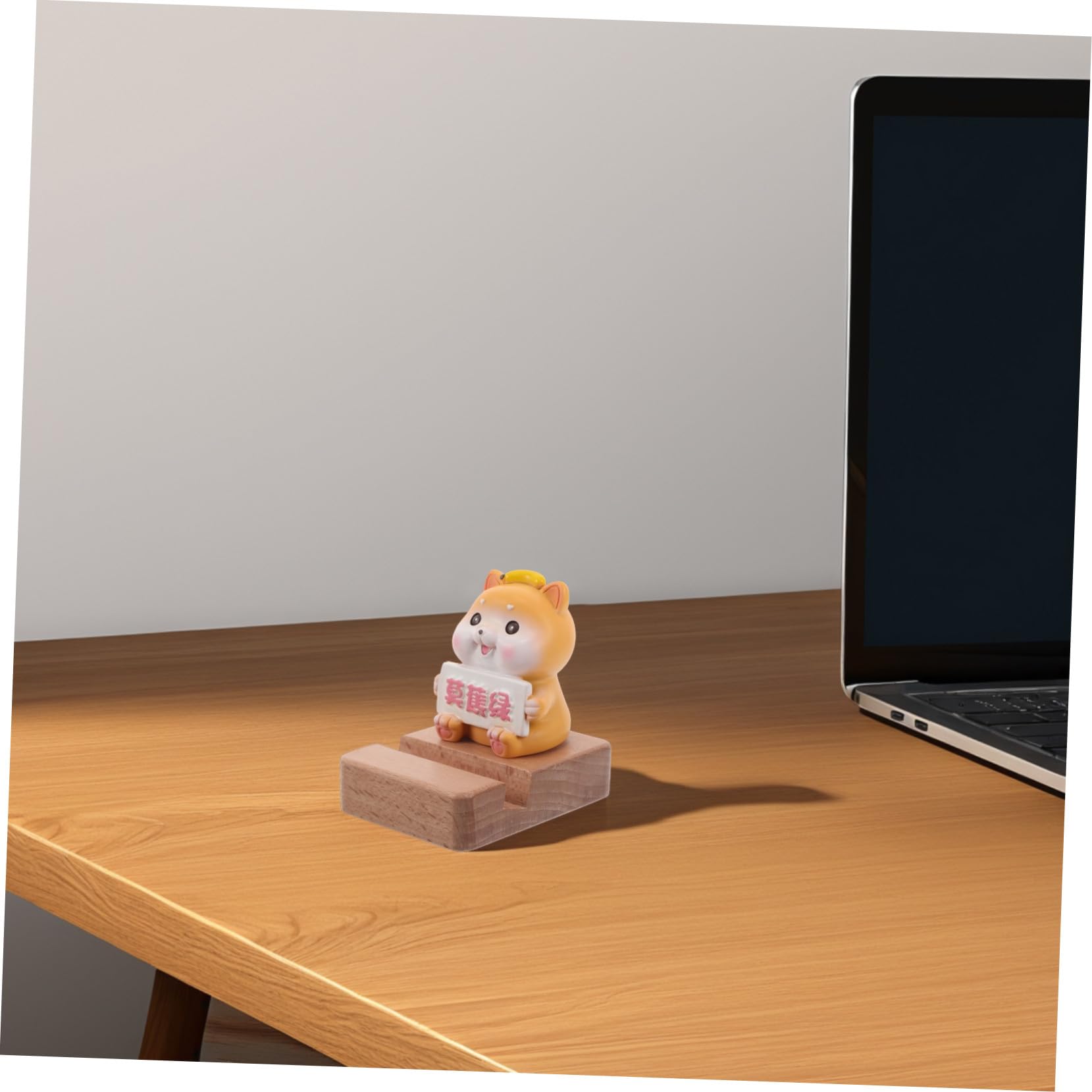 5 Pezzi Supporto Telefono Scrivania Piccolo e Stabile con Statua Cane Shiba Decorazione Vivace per Smartphone per e Casa