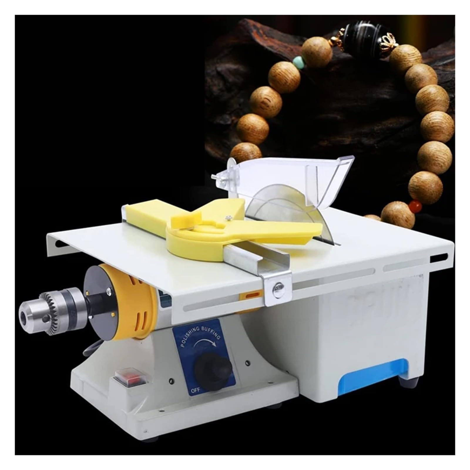 1 Ensemble de Machine de Polissage de Bijoux, Machine Tampon de Polissage de Roche 750W multifonctionnelle