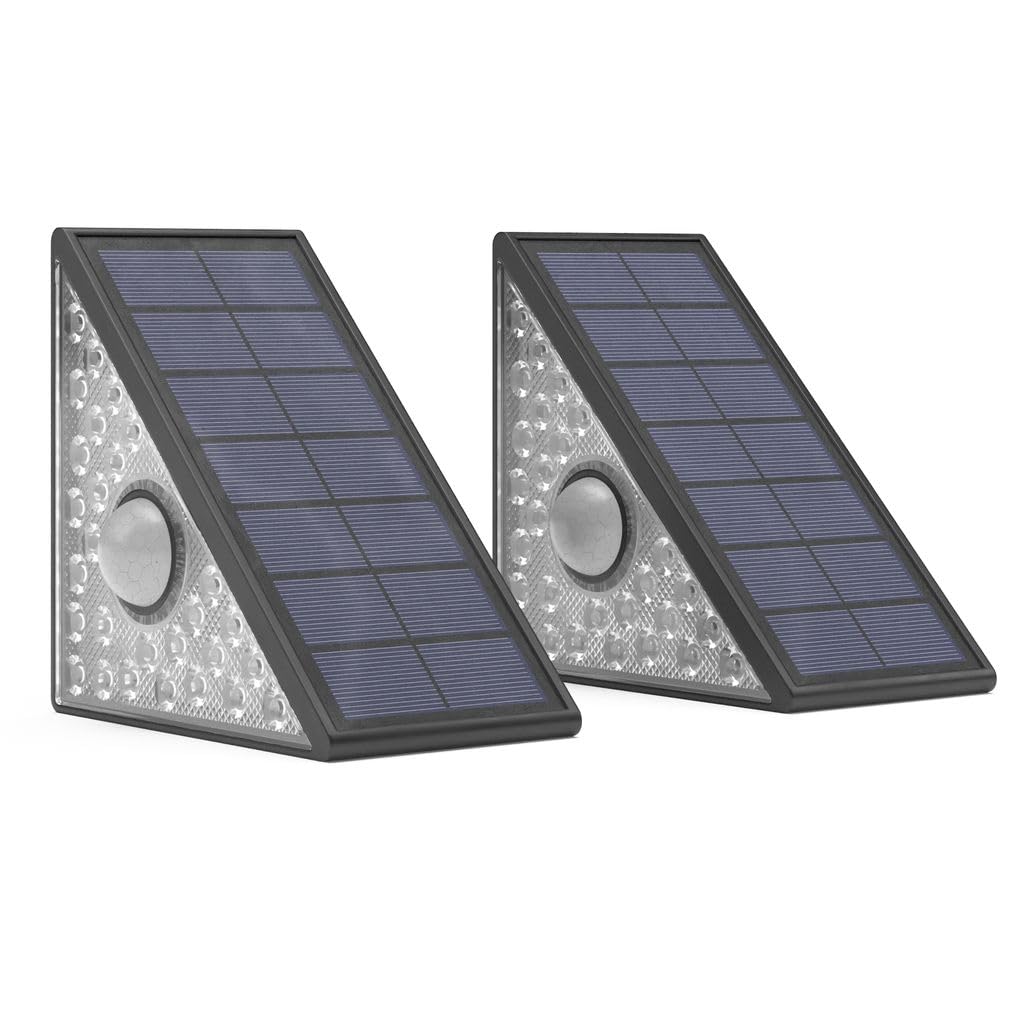 SolarCentre® Pennine Outdoor Solar PIR Step Lights (Set of 2), Black, 6 x 4.7 x 11 cm - Image 2