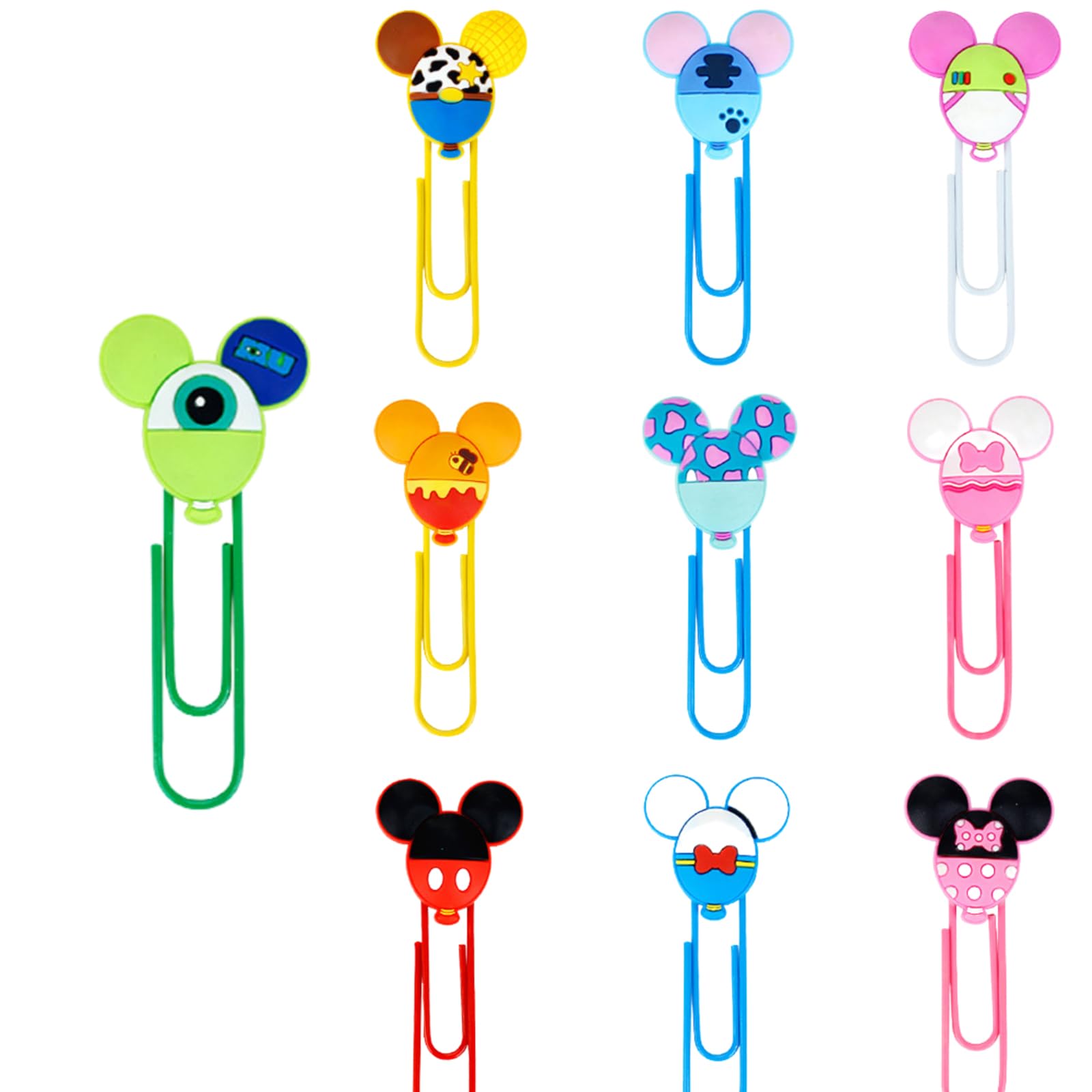 10PCS Cute Mouse Paper Clips, Bookmark Book File Page Marker Clips for Teacher & Students, Desk Accessories Stationery for Office School, Office Supplies Decor for Women Kids Adult