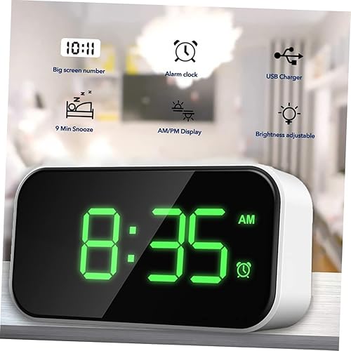 Miniatura 4 de Reloj despertador digital LED, reloj despertador digital moderno de escritorio con pantalla LED para el hogar, dormitorio, escritorio, mesa de