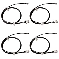 Vista 8 de 4 piezas de sonda de termistor NTC de 10 K, sonda de temperatura para aire acondicionado de 15.7 pulgadas, sensor de temperatura sensible de cobre