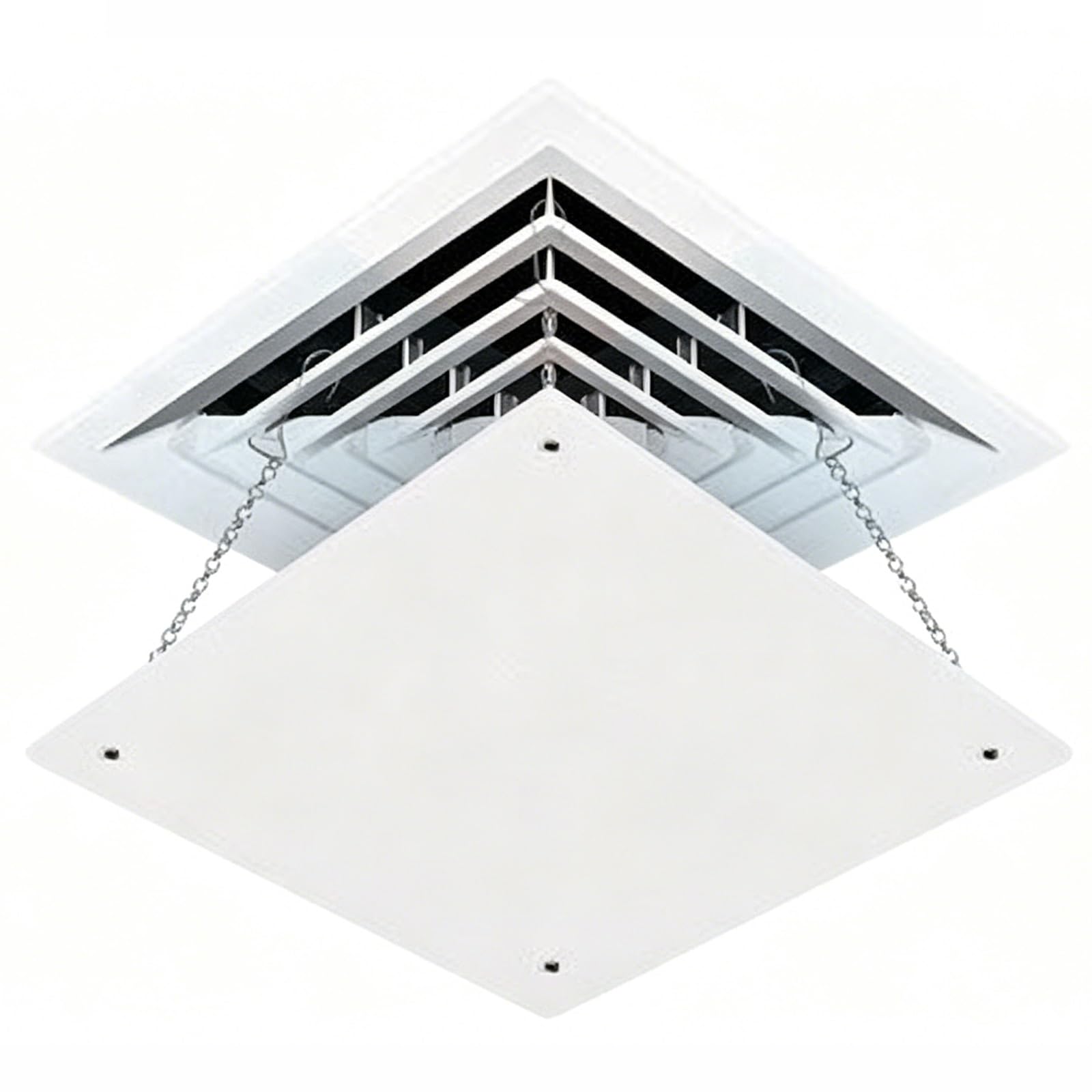 Square Ceiling Vent Deflector, Air Deflectors for Ceiling Vents, Efficient and Comfort, Acrylic Material(White,40x40 cm/15.7x15.7 in)