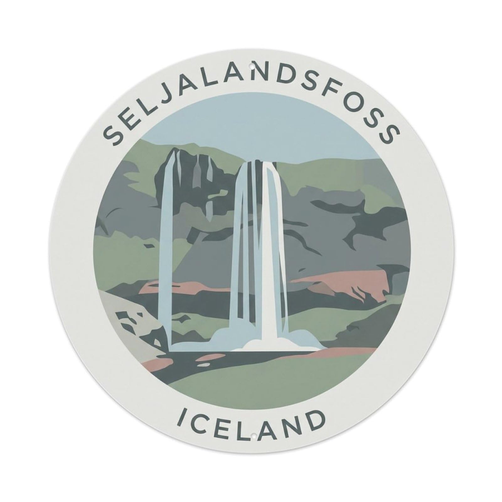 Fqnyr Style Metal Tin Sign Vintage Travel Seljalandsfoss Iceland Behind