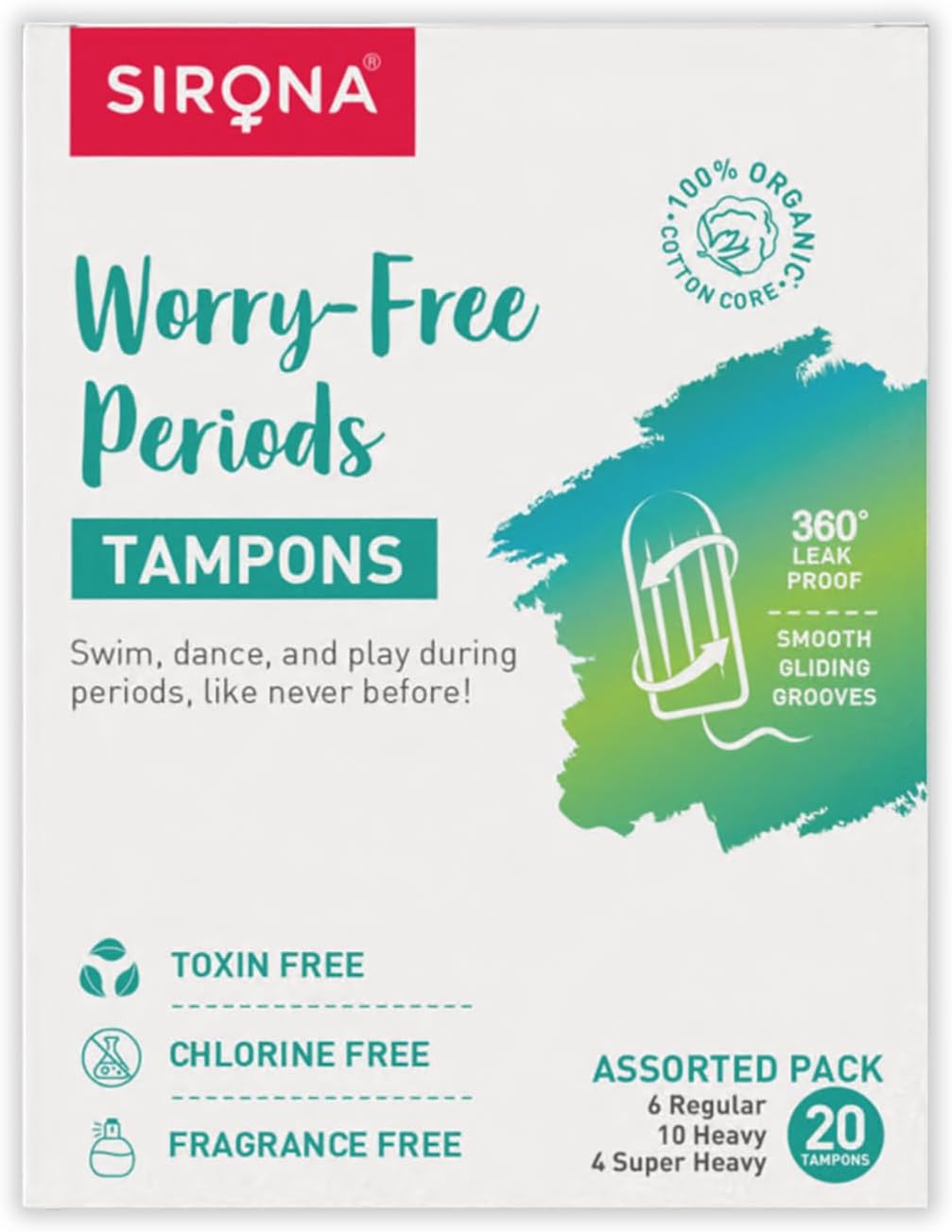 Applicator Tampons for Women | Mixed Pack of 20 | Easy Hygienic No-Touch Insertion | High Absorbency | Up to 8 Hours Leak-Free Protection | Dermatologically Tested | Compact & Beginner-Friendly