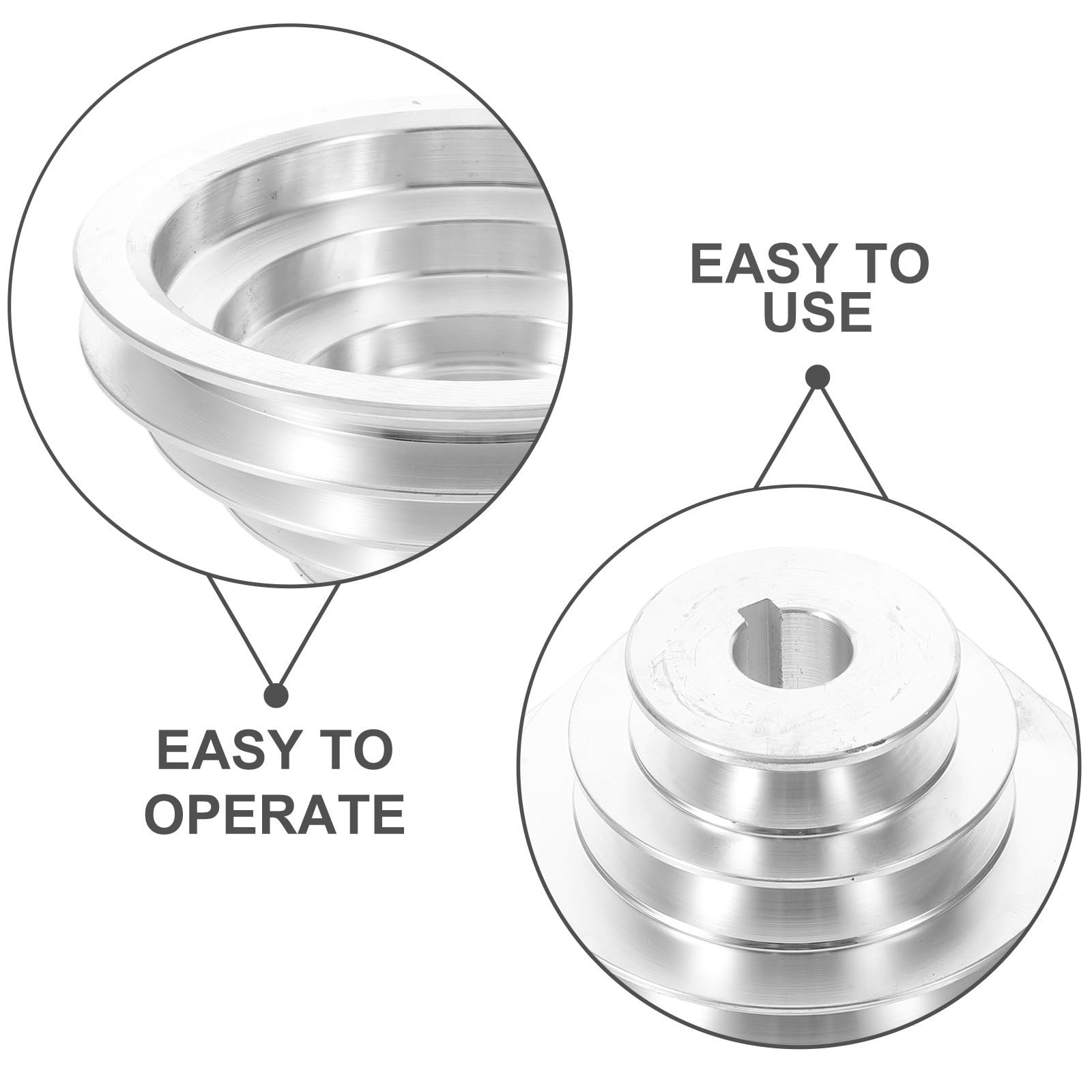 Kichvoe Polea de Aluminio de 5 Pasos para Taladro de Columna Diámetro Interior de 20mm y Chavetero de 6mm, Transmisión Estable y Fácil Instalación para Uso Industrial y Bricolaje