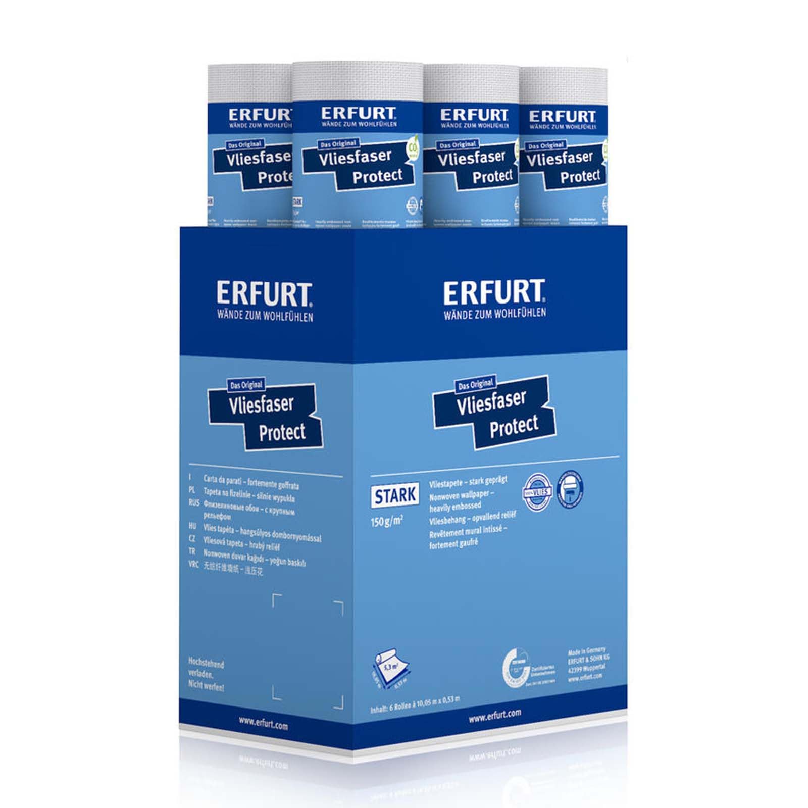 Erfurt Vliesfaser Protect 201 Vliestapete 10.05X0.53 Strukturtapete 6 Rollen 1004309