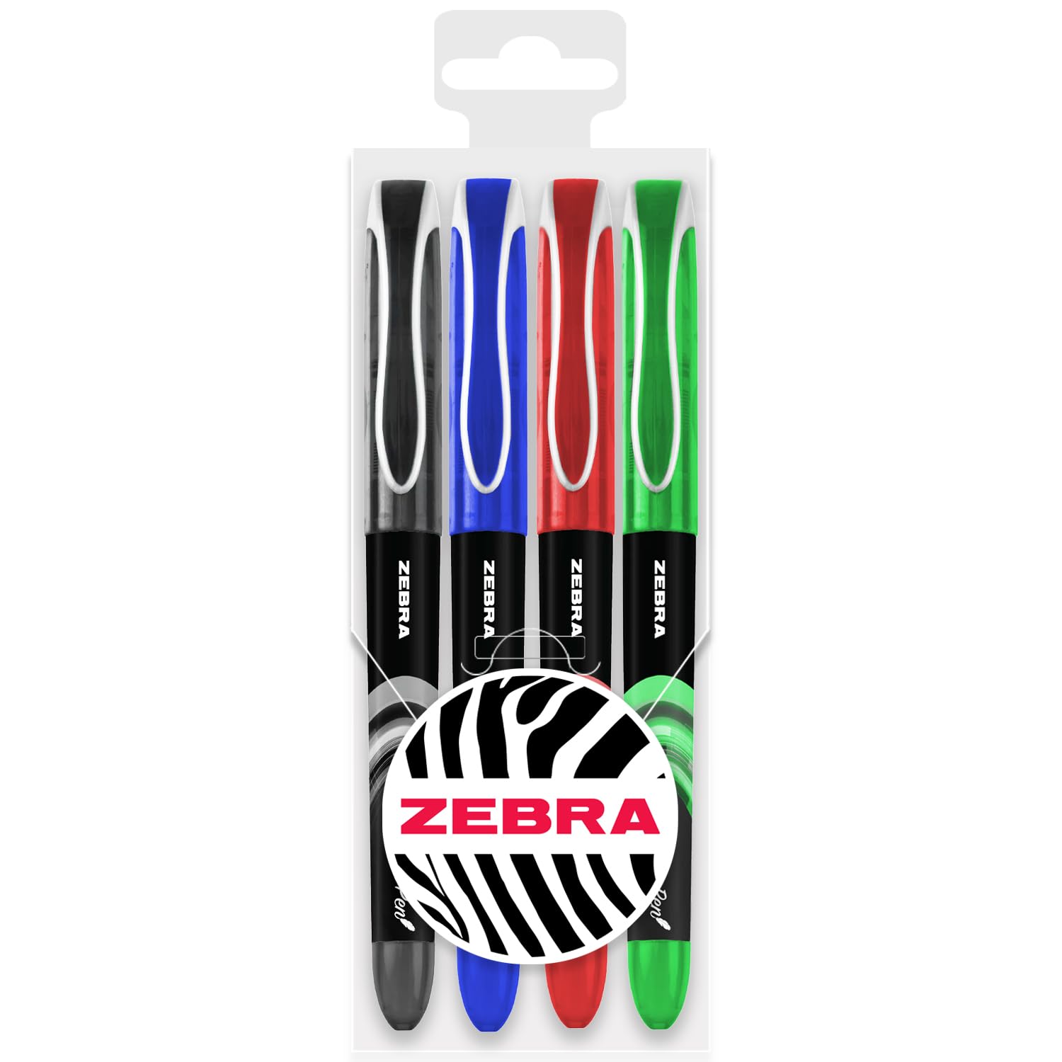 Zebra Fuente - Disposable Fountain Pen - 1.0mm Fine Nib 0.6mm Line Width - In Envelope Gift Packaging - Pack of 4 - Classic Tones