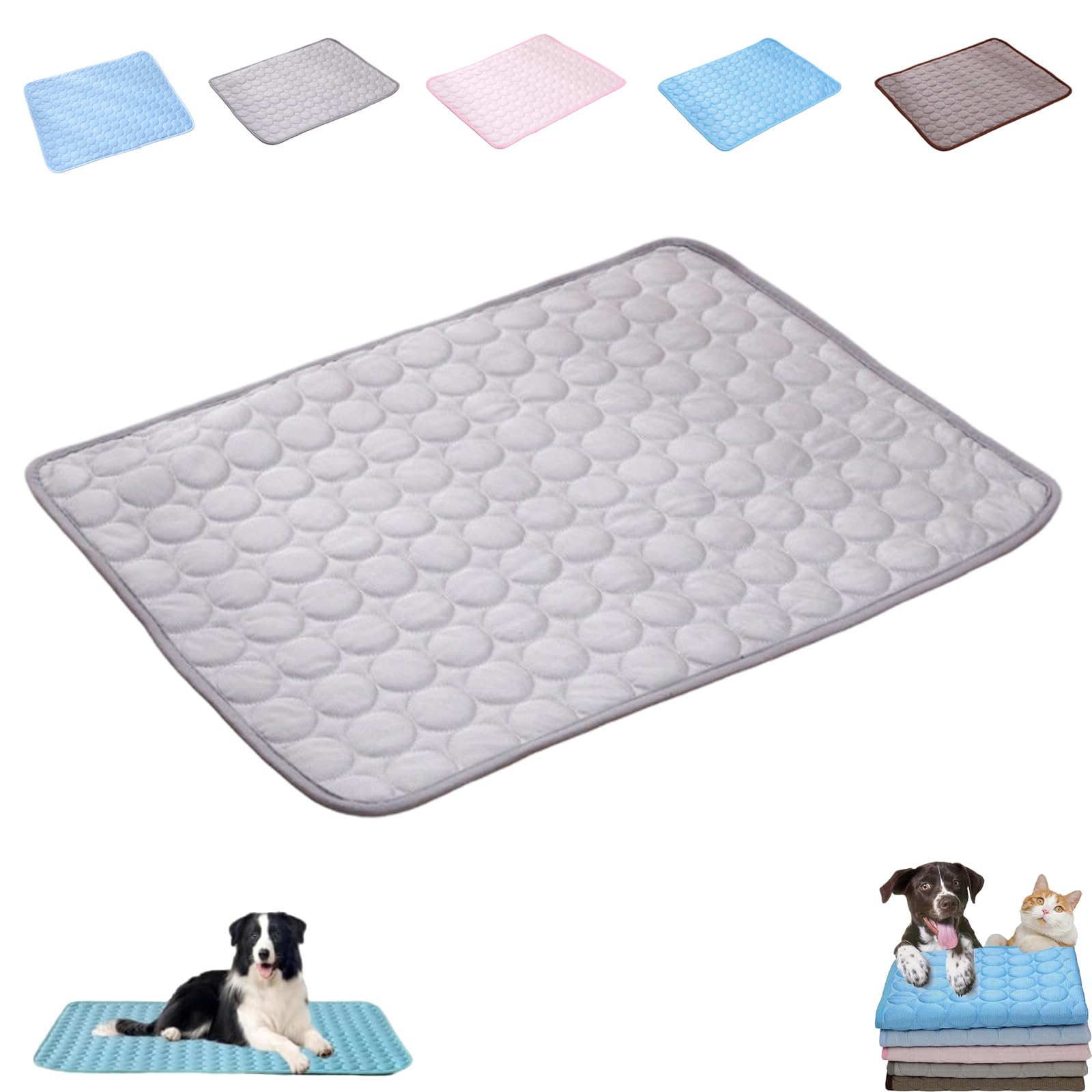 Chillpaws Cooling Mat, Reusable Dog Cooling Mat, Pet Coolings Mats for Dogs, Washable Ice Silk Breathable Pet Blanket, with Chemical-Free Ice Silk Fabric, for Dogs Cats in Hot Summer (B,150 * 100cm)