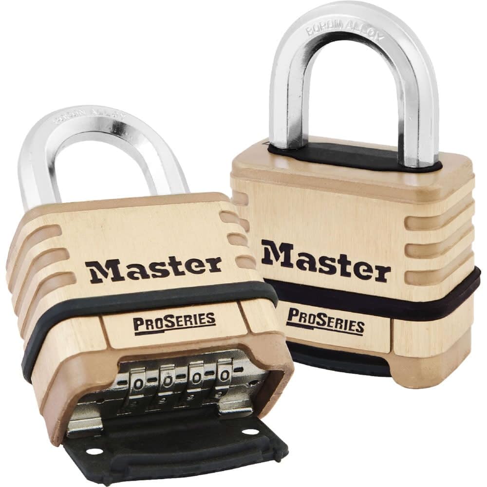 Masterlock | Vorhängeschloss | Messing | mit Zahlenkombination | VE 4 Stk | 10 mm Bügel