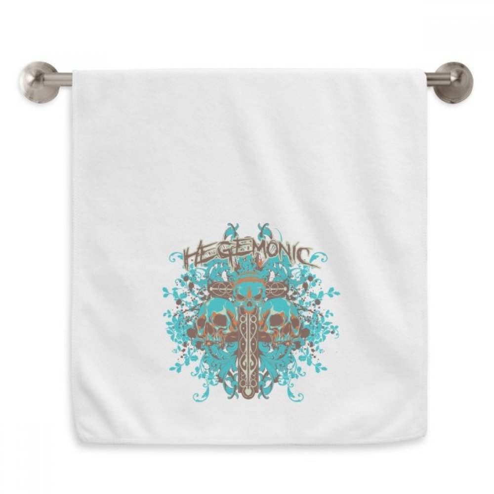 Serviette Crâne Noir pour le sport et le yoga | Essuie-mains graffiti bleu absorbant