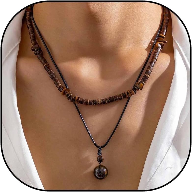 YANCHUN Surfer Necklace Seashell Necklace for Mens Necklaces Gifts Beach Essentials Summer Beach Jewelry for Men