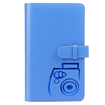 CAIUL Compatible 96 Pockets Mini Wallet Photo Album with PU Leather Cover for Fujifilm Instax Mini 9 8 8+ 70 7s 90 25 26 50s Films (Cobalt Blue)
