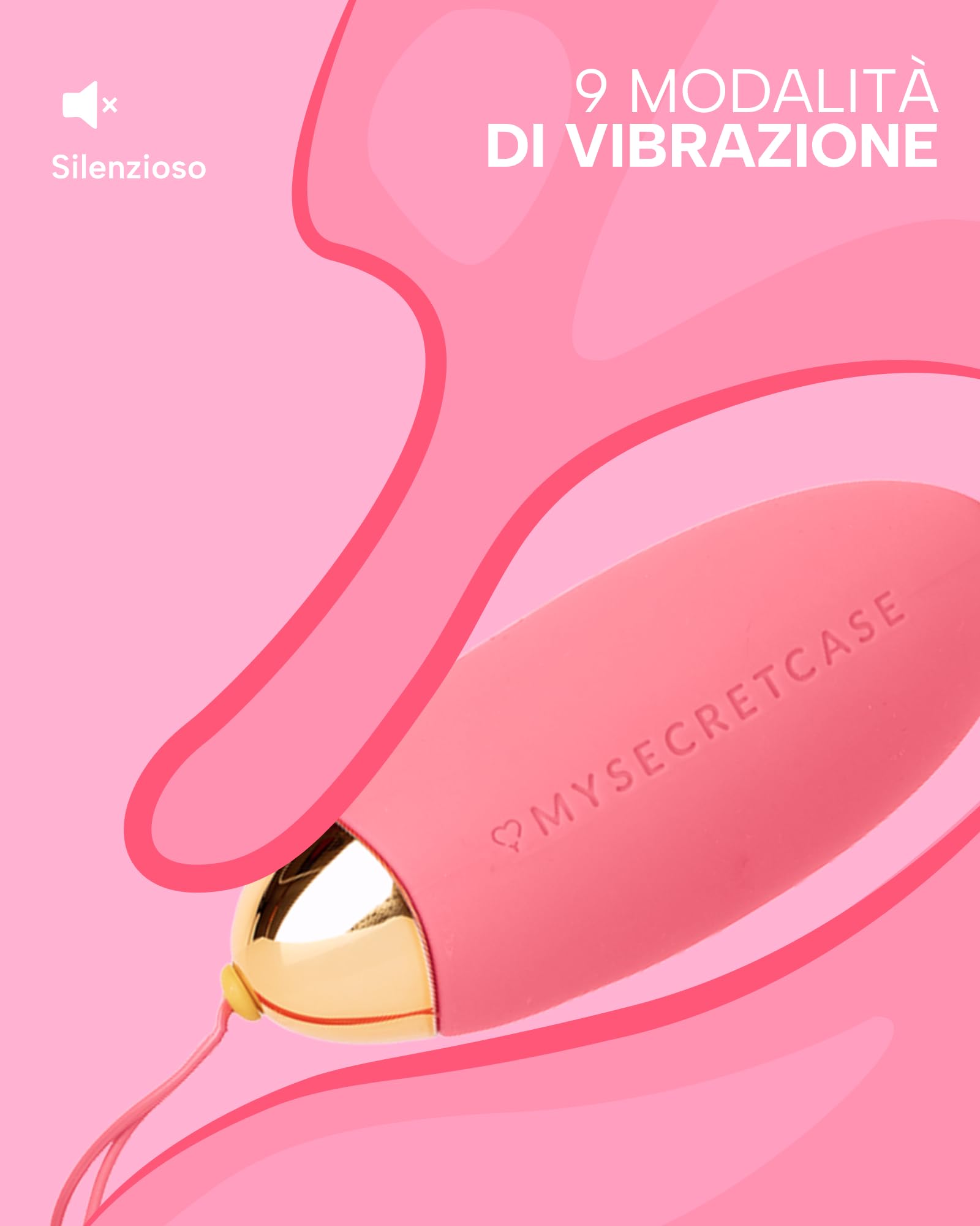 MySecretCase Ovetto Vibrante Donna Telecomando Vibratoreper Donna Professionale 9 Vibrazioni Sexytoysys Donna Vibratore Wireless Comando a Distanza fino a 10m Impermeabile (Rosa)