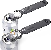 Vista 7 de Paquete de 2 abridores de latas de refresco y abridor de botellas de cerveza para bartender con mango de silicona de buen agarre, abridor