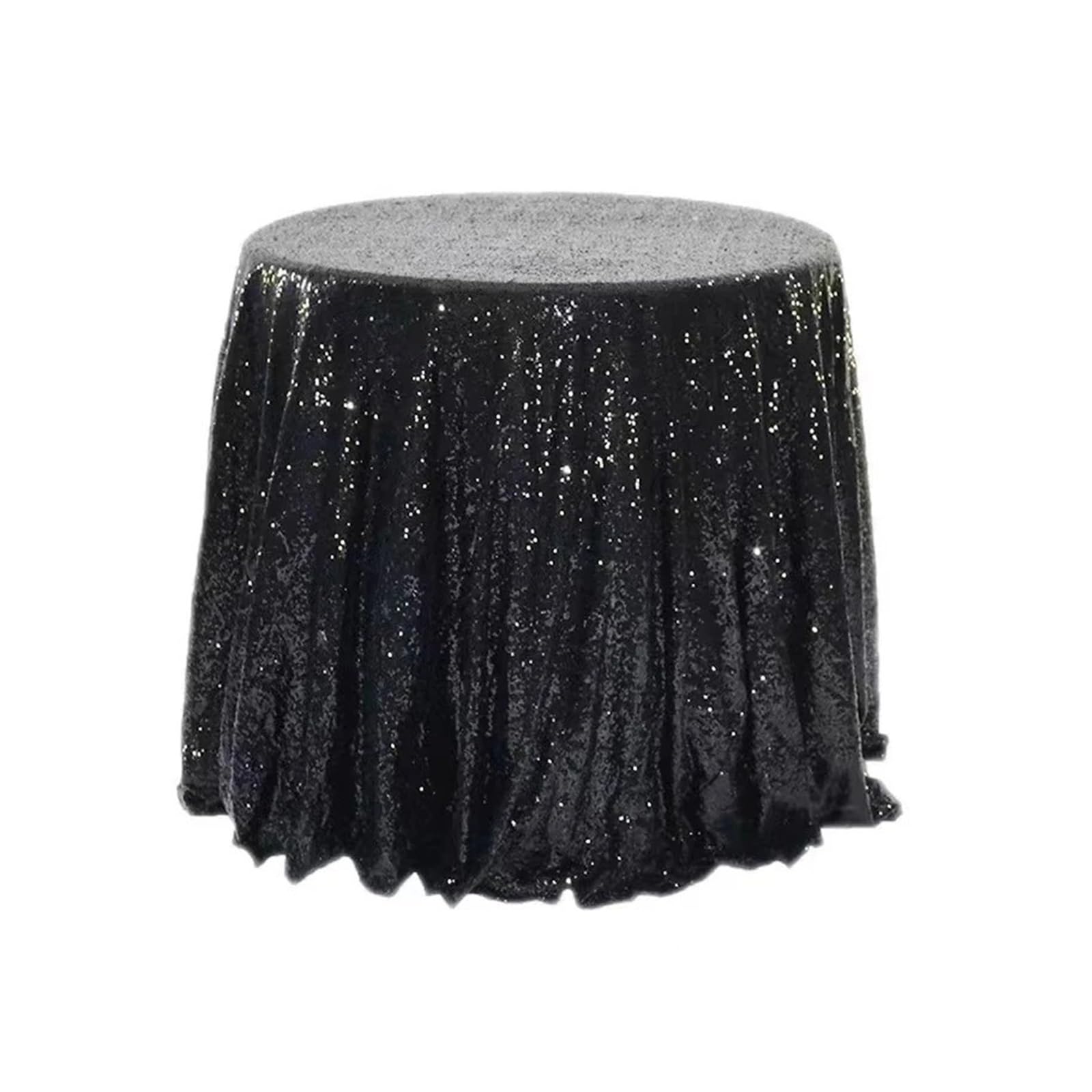 EKalgretrA Sequin Tablecloth Sequin Tablecloth Round Sparkling Table Cover for Wedding Party Decoration(Black,Diameter -180cm)