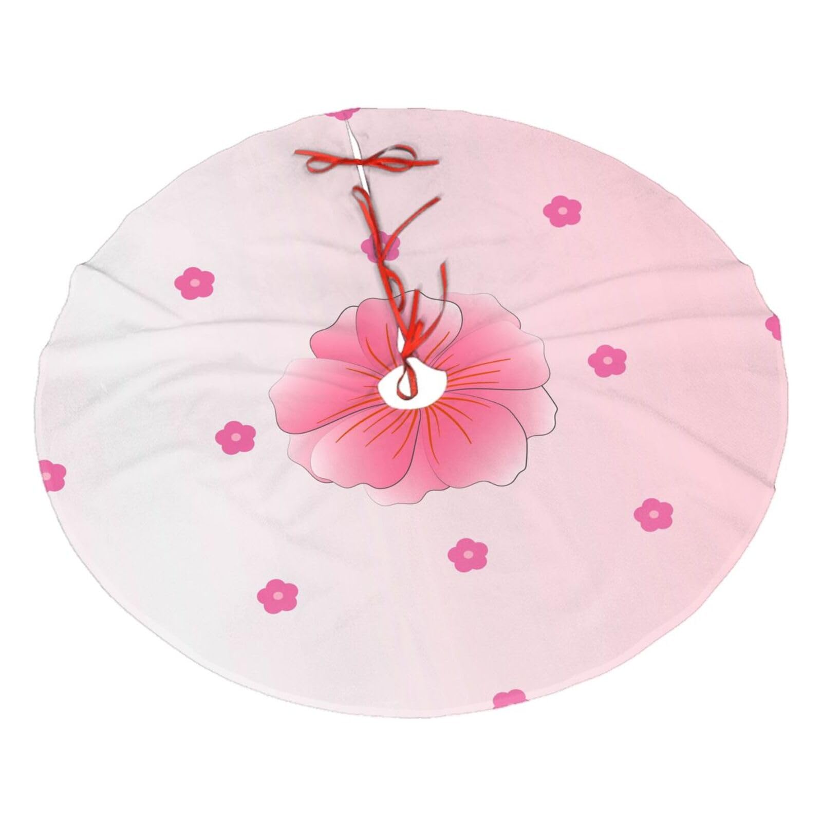 Blooming Carnations Printed Christmas Tree Skirt Christmas Plush Tree Skirt 36 inches (about91 cm) ChristmasIndoor and Outdoor