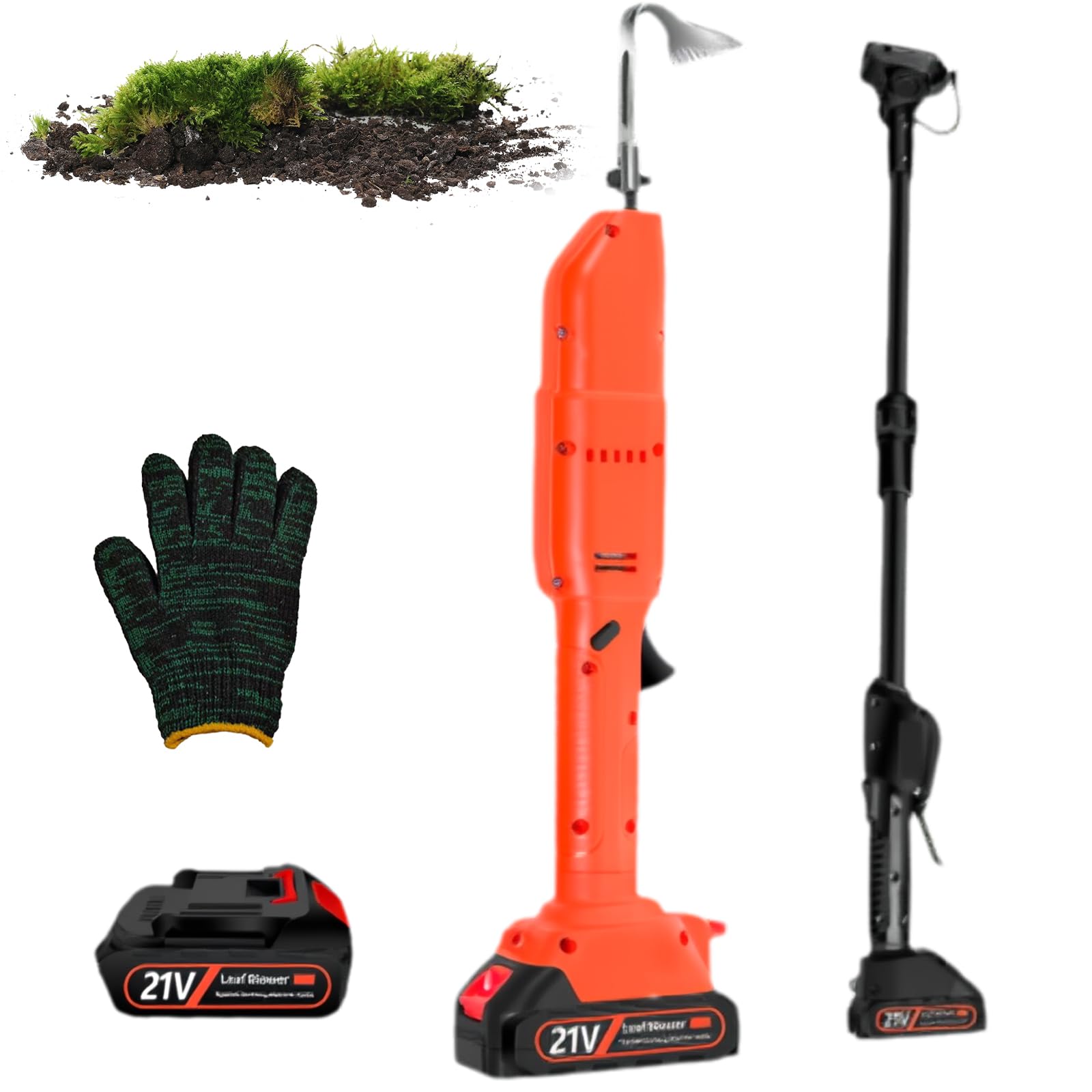 Azada de Excavación Eléctrica, Azada Cultivadora Inalámbrica con Poste Telescópico, Interruptor de Seguridad Doble, Carrera de Trabajo de 30 Mm, Azada de Jardín Motorizada Inalámbrica Para 1 Battery