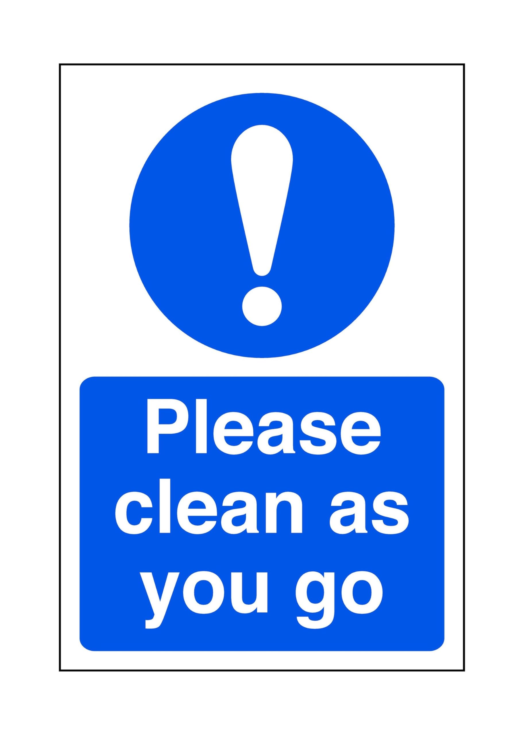 Please clean as you go - Food Preparation/Safety - 1.2mm Rigid plastic for indoor/outdoor usage (300mm x 200mm) Viewing Distance within 7m.