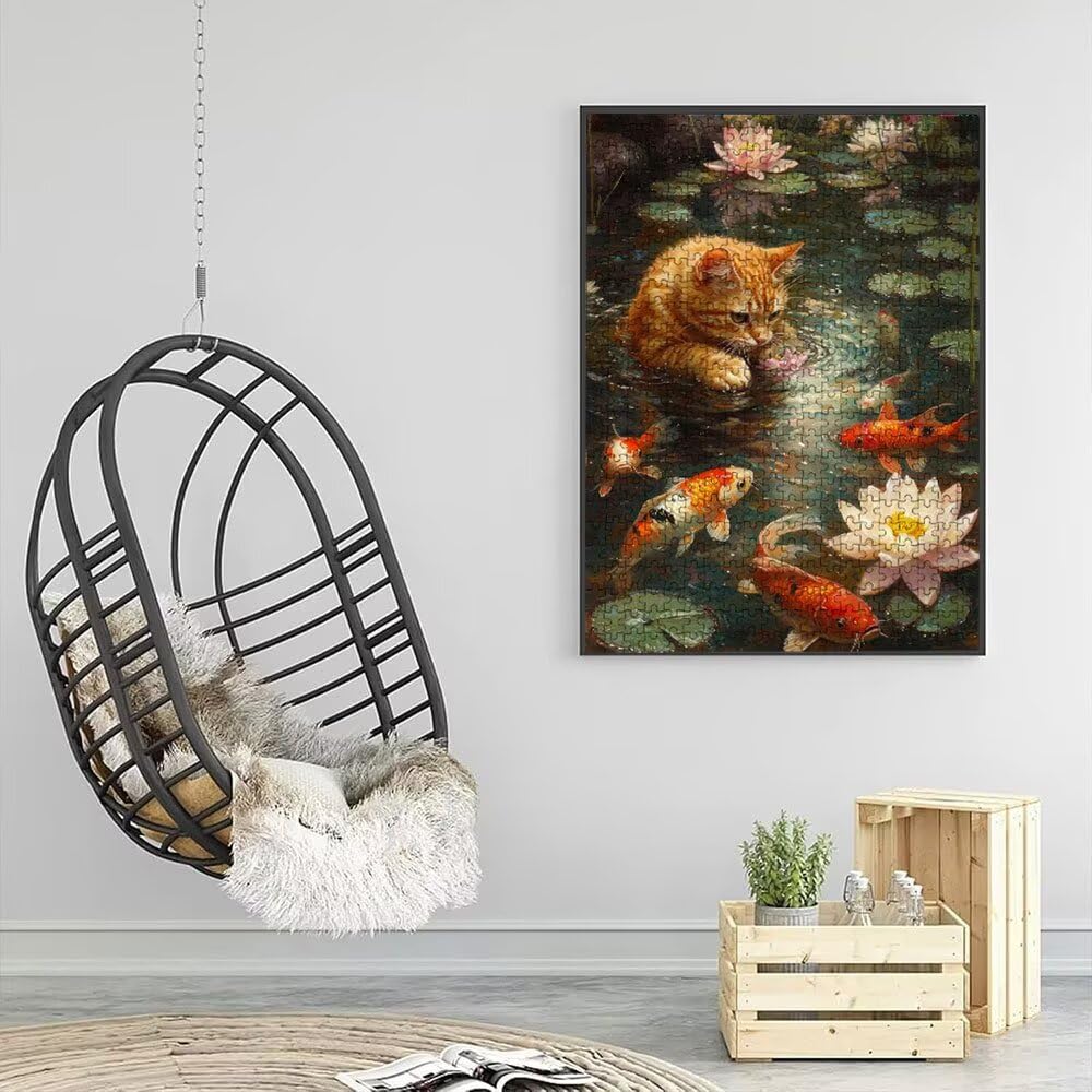 Puzzle z kotem, 2000 elementów, klasyczne puzzle, gra zręcznościowa dla dorosłych, puzzle dla całej rodziny, z pięknym opakowaniem, dekoracja DX0YL3-493