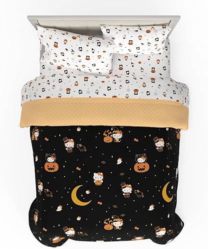 Sanrio Hello Kitty Parure de lit 5 pièces réversible Super Douce et Confortable 