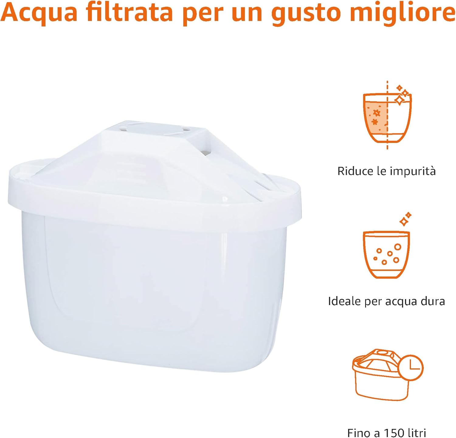 Amazon Basics Filtri per acqua, confezione da 3, adatto e compatibile con tutte le caraffe BRITA, incluse le caraffe PerfectFit e Amazon Basic 3 Unità (Confezione da 1) - Immagine 2