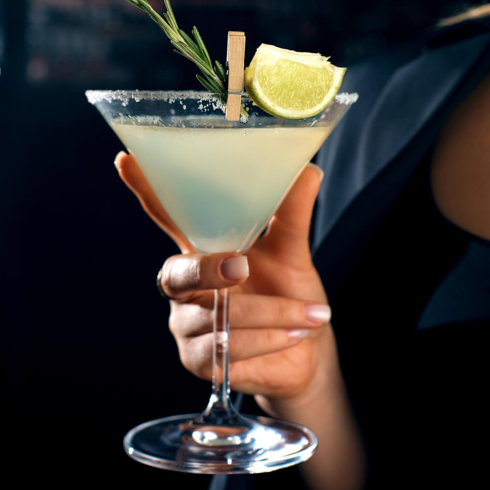 PARACITY Martini - Set di 4 bicchieri da cocktail soffiati a mano, 230 ml
