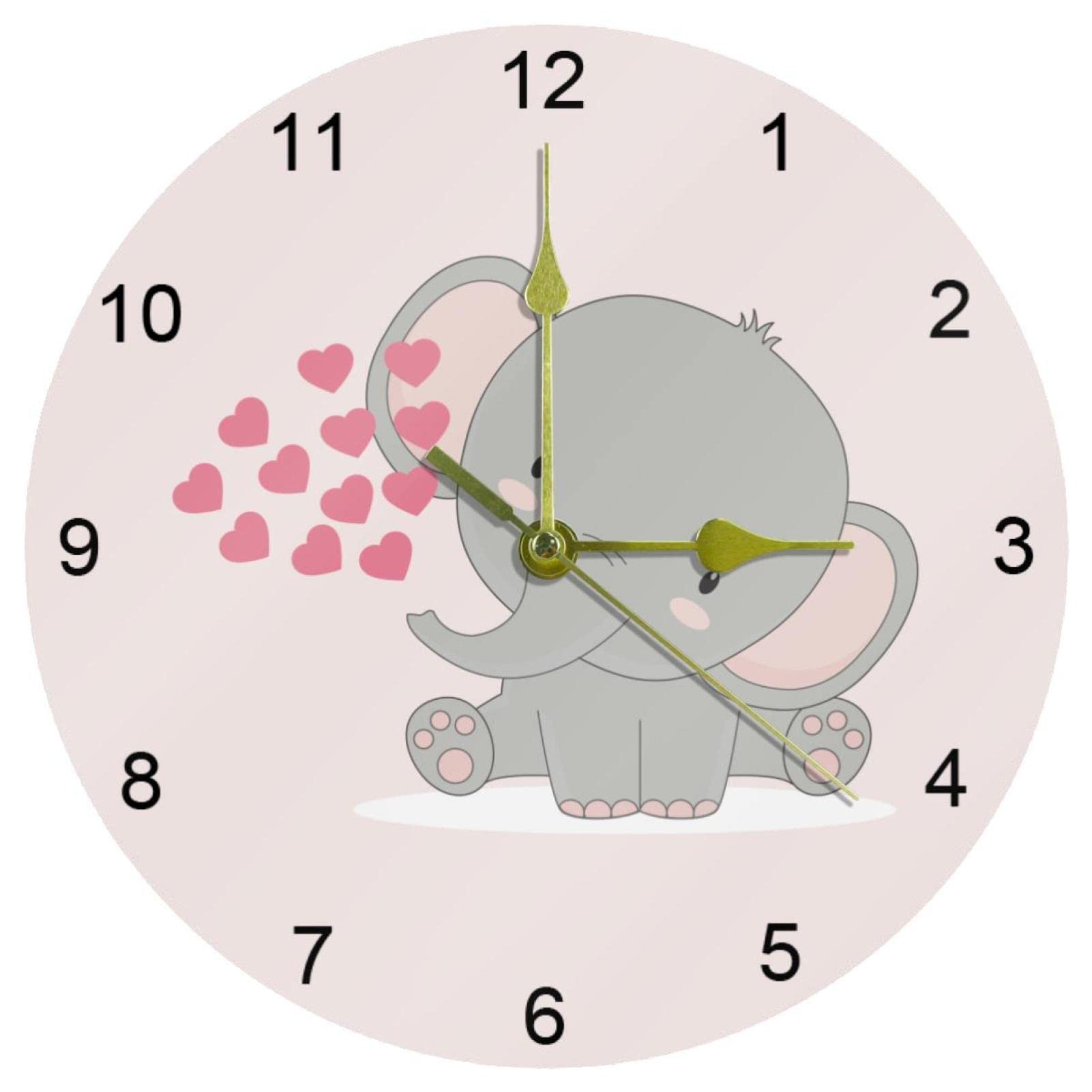 Horloge murale éléphant idéale pour une cuisine ou une chambre d'enfant