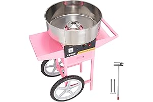 VEVOR Electric Candy Cart Display, 1000W Commercial Floss Maker w/Stainless Steel Bowl