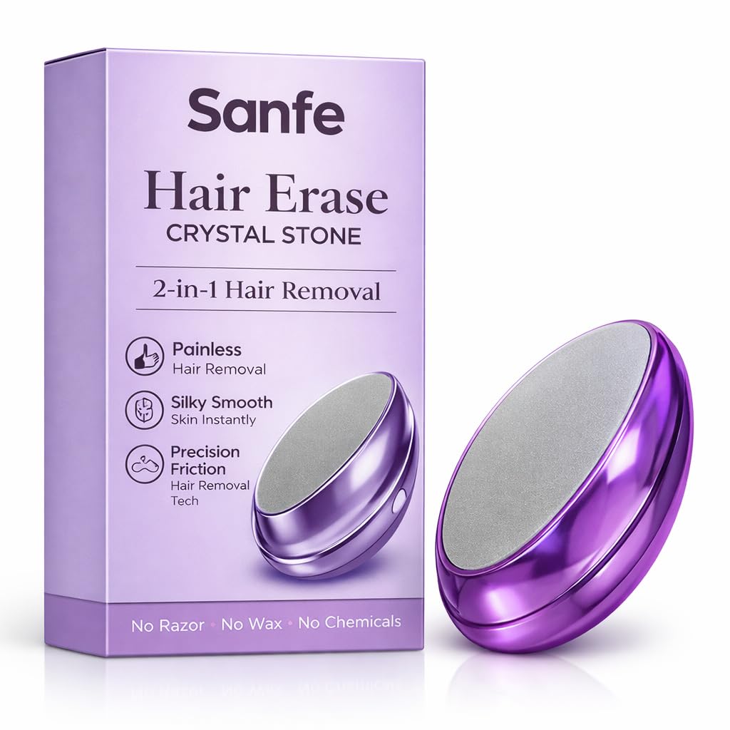 Sanfe Hair Erase Crystal Stone | Pack of 1 | Painless Hair Removal Tool for Women | Crystal Hair Remover for Body | Nano Glass Hair Removal Stone | 2-in-1 Hair Remover & Skin Smoothening Tool | No Razor No Wax-image-37