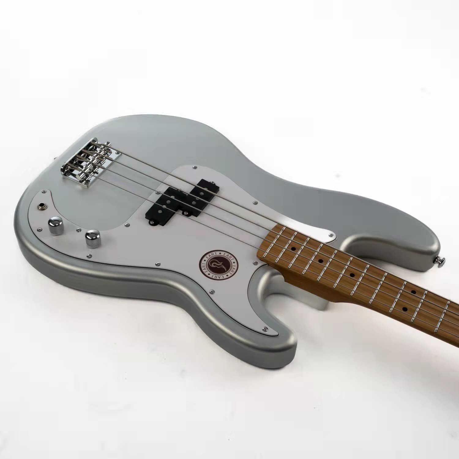 EART Guitarras B10 asado arce cuello caoba cuerpo acero inoxidable traste vintage estándar 4 cuerdas bajo eléctrico