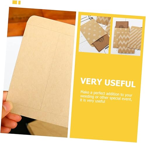 Miniatura 5 de EXCEART 80 sobres grandes sobres de papel kraft marrón sobres de punto sobres pequeños sobres 2x3 rayas sobres de efectivo sobres bebé 100gsm papel