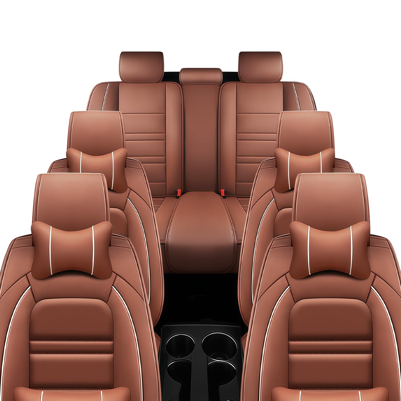 Leather Car Seat Covers Fit for Chevrolet Tahoe 1997-2023 Car Seat Cover 7 Seat Non-Slip and Waterproof Full