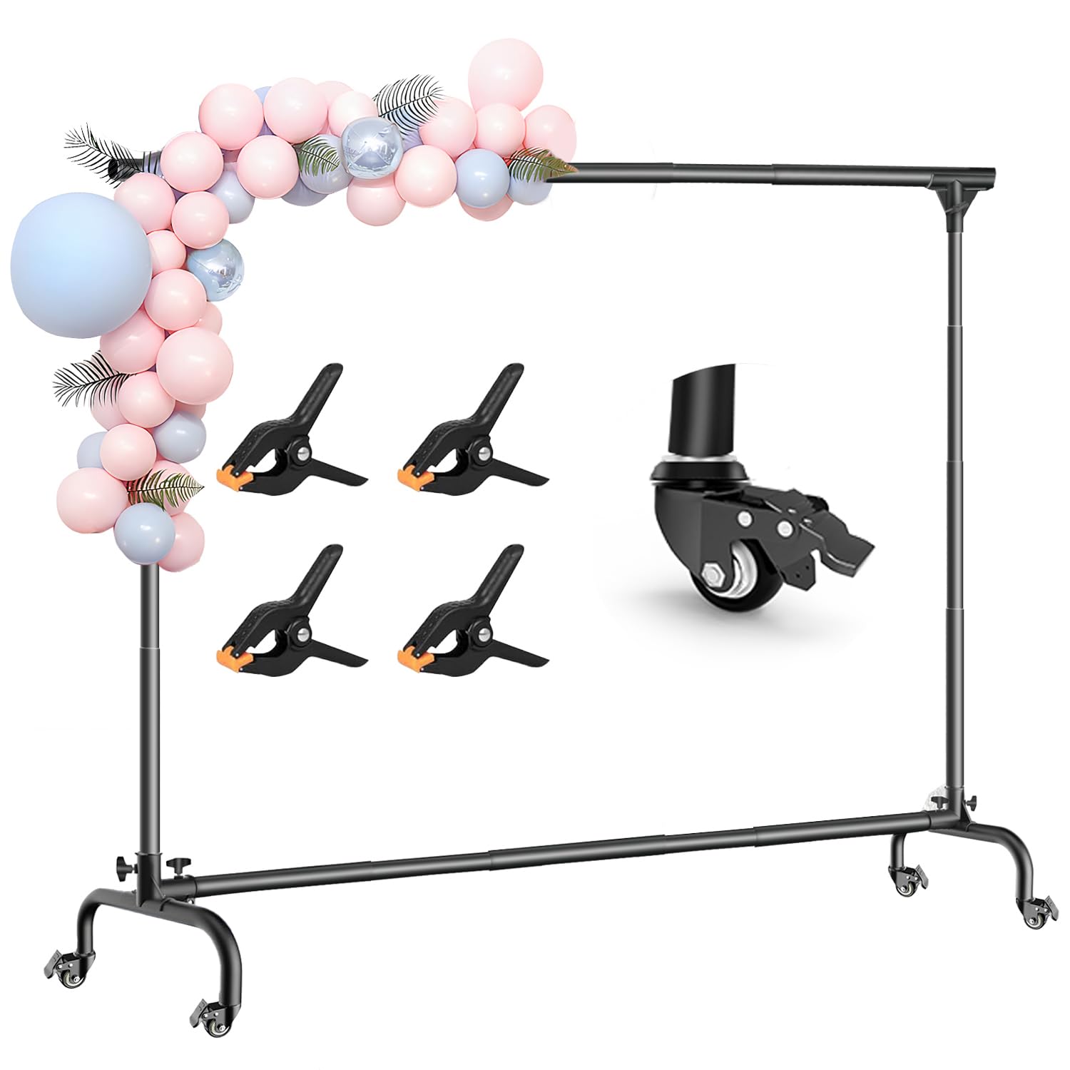 MOUNTDOG Photo Studio Backdrop Support System, 10FT Adjustable Photography Background Stand Kit with Backdrop Clamps, 2 Sandbags, and Carrying Bag for Portrait & Studio Photography Black-White