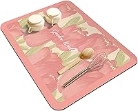 Vista 6 de Tapete de secado de platos con patrón de flores creativas para encimera de cocina, tapete de drenaje súper abosrbente, tapete de café antideslizante