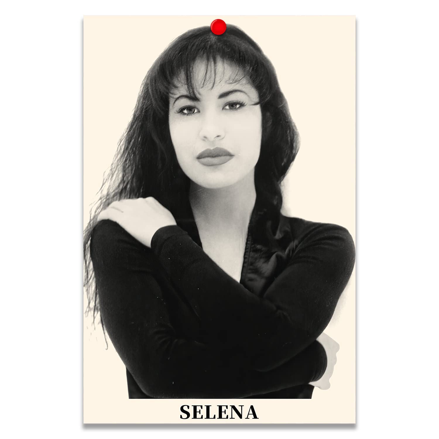 Selena Quintanilla Black White Poster - 16x24 Inch Canvas Wall Art For Bedroom Decor