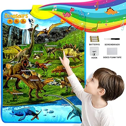 Paloura Dinosaur Poster - Electronic Interactive Educational Talking Poster Learn Names & Sounds & Facts & Games of Dinosaur Learning Toys for 3,4,5,6 Year Old Boys Dinosaur Posters for Boys Room