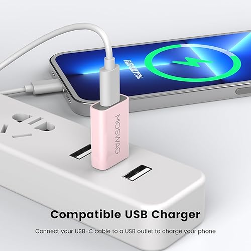 Miniatura 10 de MOSWAG Adaptador USB C hembra a USB macho, adaptador USB C a USB compatible con cargador Apple MagSafe, Watch Series Ultra87se, iMac, MacBook Pro,