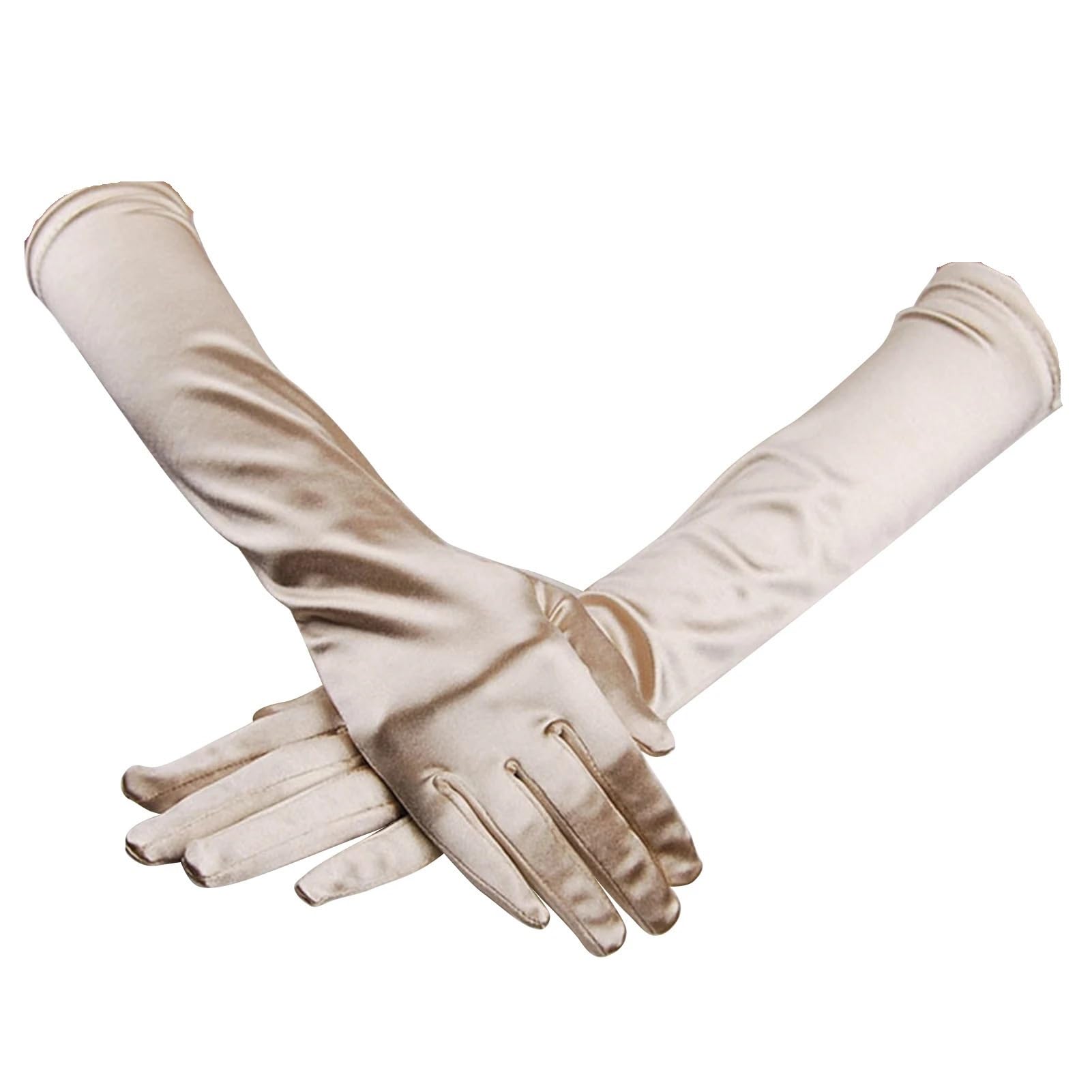Guanti Lunghi In Raso 2 paia di guanti da donna lunghi in raso con dita, ballo sposa retrò for cocktail party in maschera, feste ritorno a casa