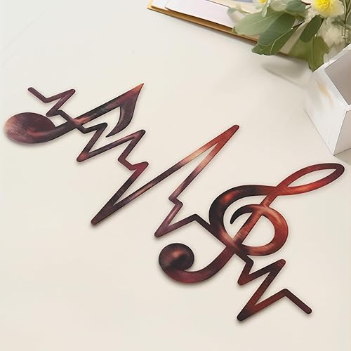 Miniatura 4 de KOYILTD Letrero musical de metal para decoración de pared, decoración de habitación de metal, latido musical, letrero musical para colgar,