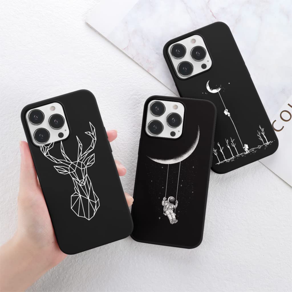 Yoedge Coque Pour Xiaomi Mi 11 Lite -6,55 Pouce Souple TPU Rouge Mat Silicone Antichoc Anti-Rayures Fine Étui Housse De Protection Avec Motif Fashion Mignon Pour Mi11 Lite -Cerf De Noël