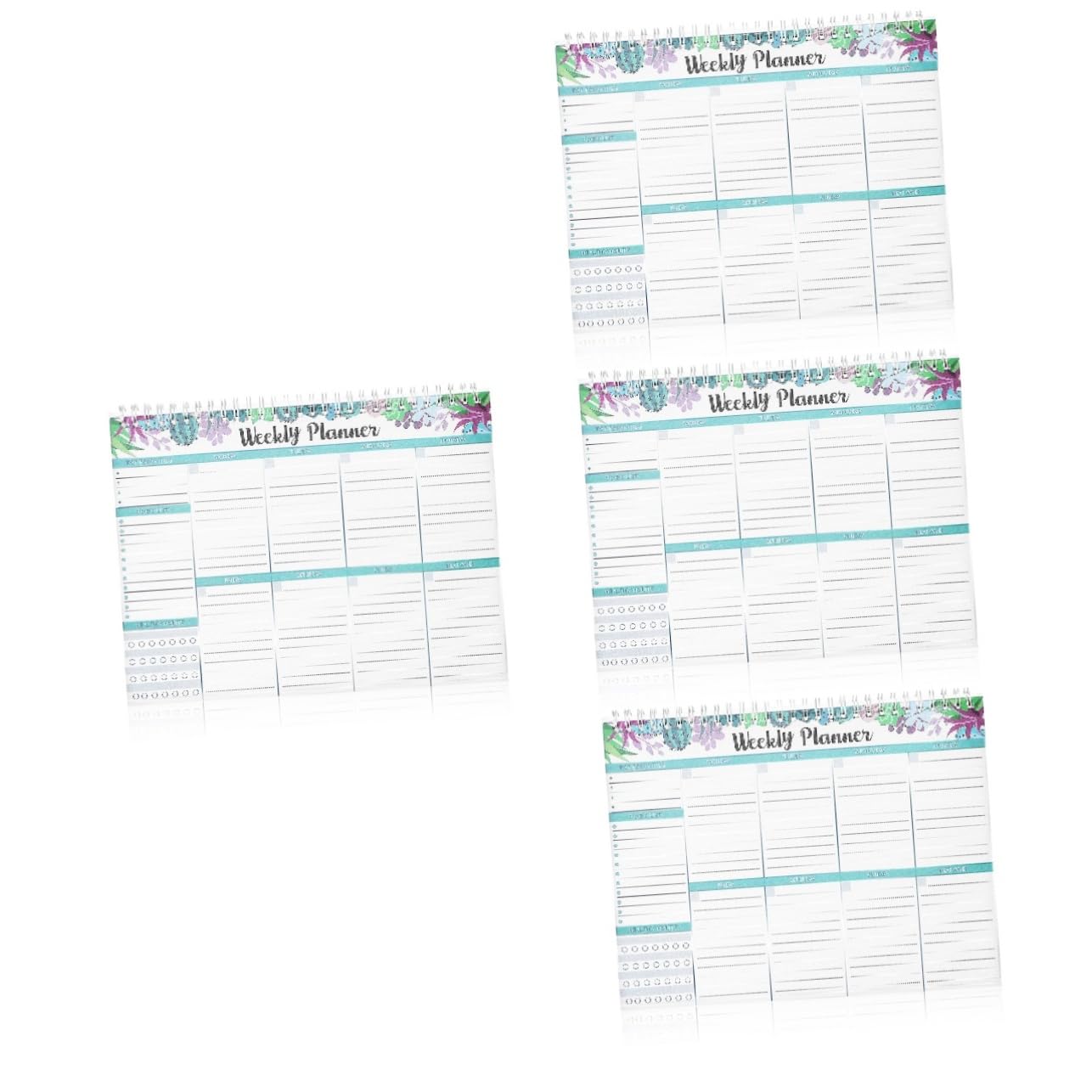 DOITOOL 4 Stück Wochenplaner Buch mit Klarem Layout Langlebiges Notizbuch für Aufgaben und Termine Wochenplaner Block für Büro Schule und Alltag Komfortables Schreibpapier Stilvolles
