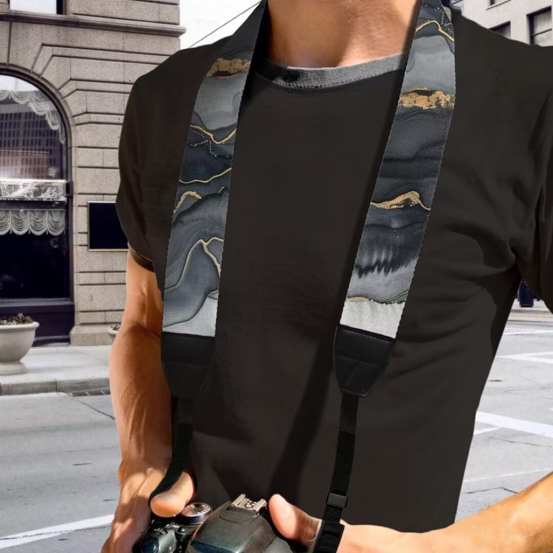 Coldinair Gray Leopard Print Adjustable Camera Strap Universal Neck & Shoulder Soft Padded Strap for All DSLR Cameras,Binoculars