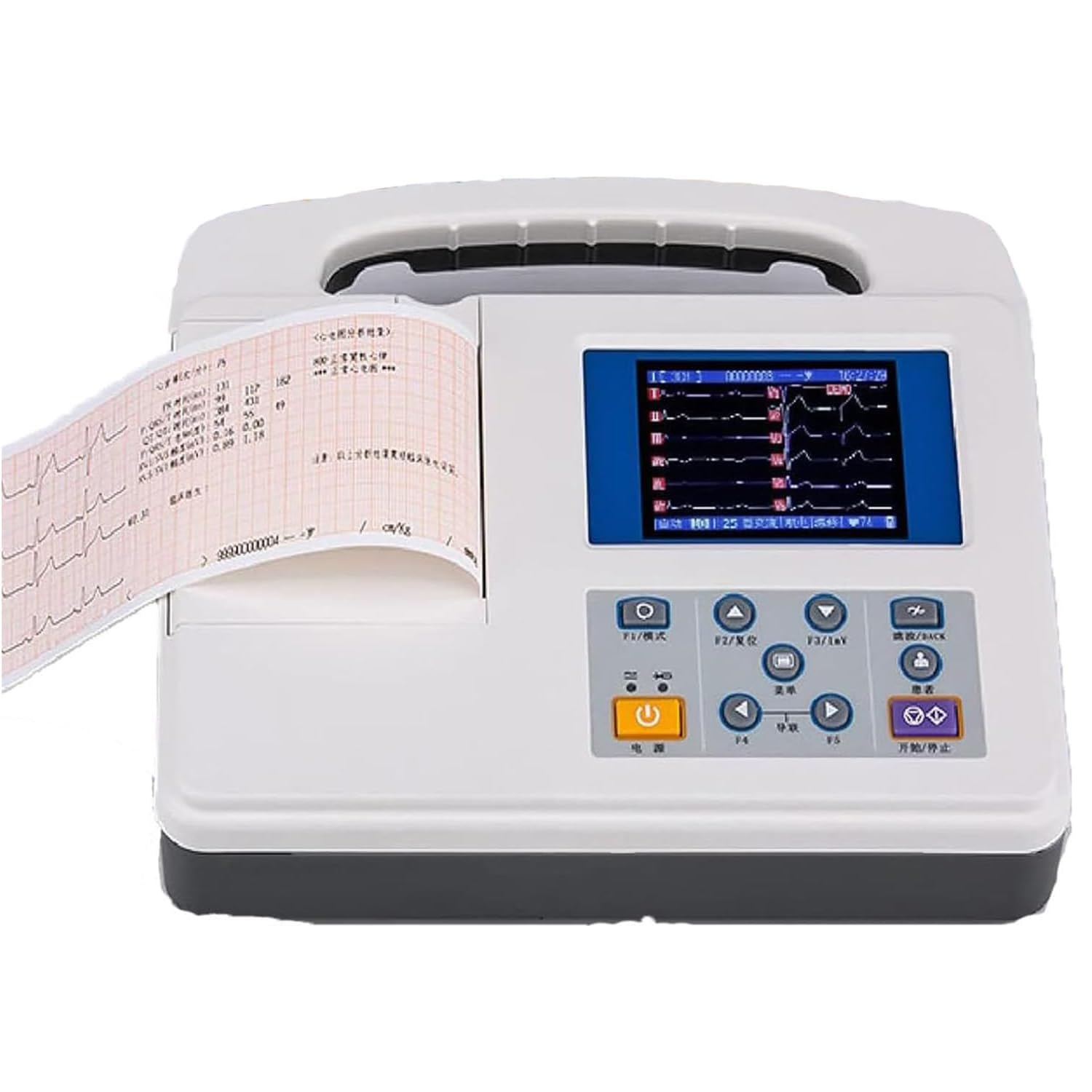 Monitor de ECG portátil de 12 Canales con demostración y Registro de Formas de Onda, inspección y análisis automáticos para análisis médicos.