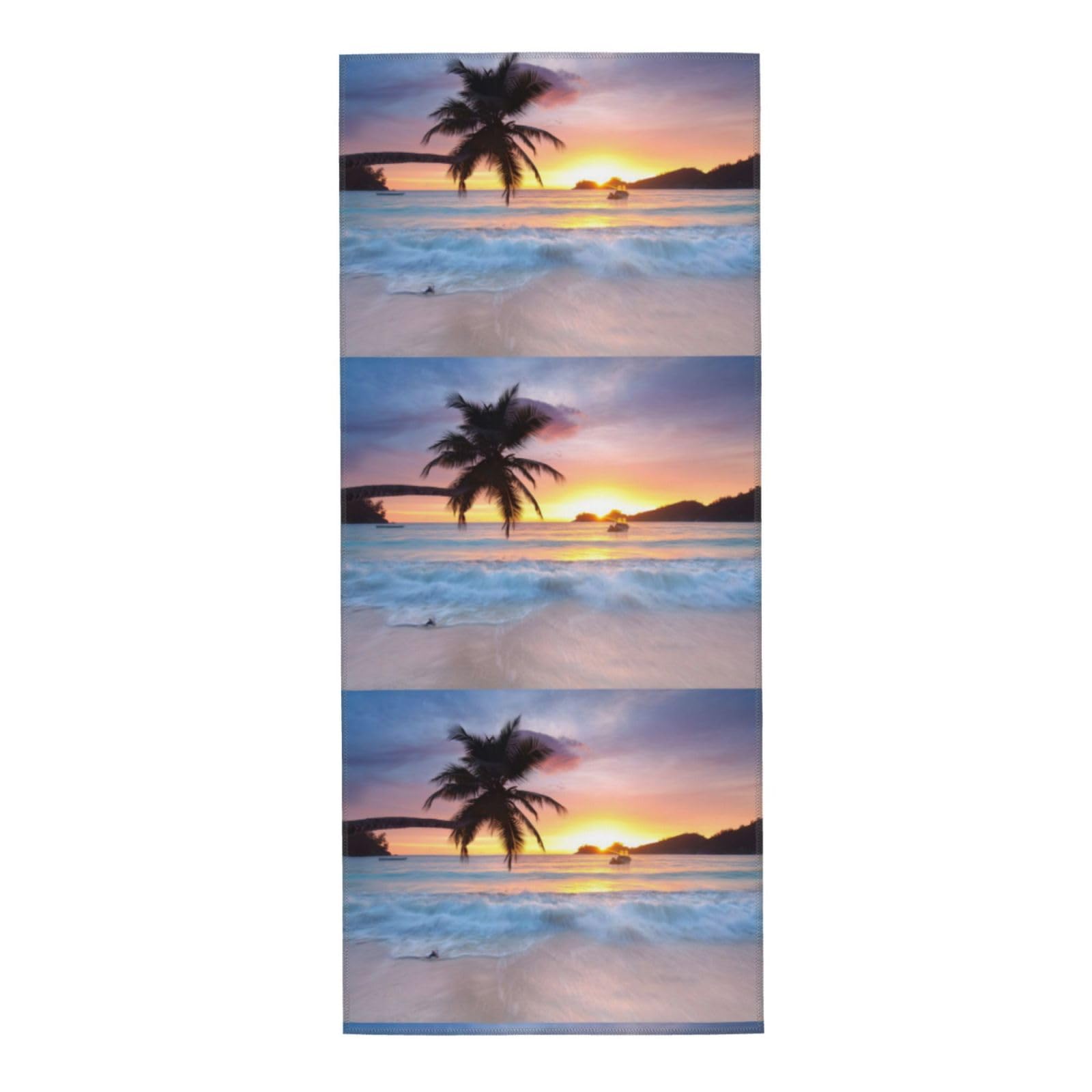 LSRCPD Towel 30 x 70 cm,Hand Towel, Soft Bath hand towels for Kitchen Hotel Gym Laundry RoomSunrise Tropical Palm Tree Island