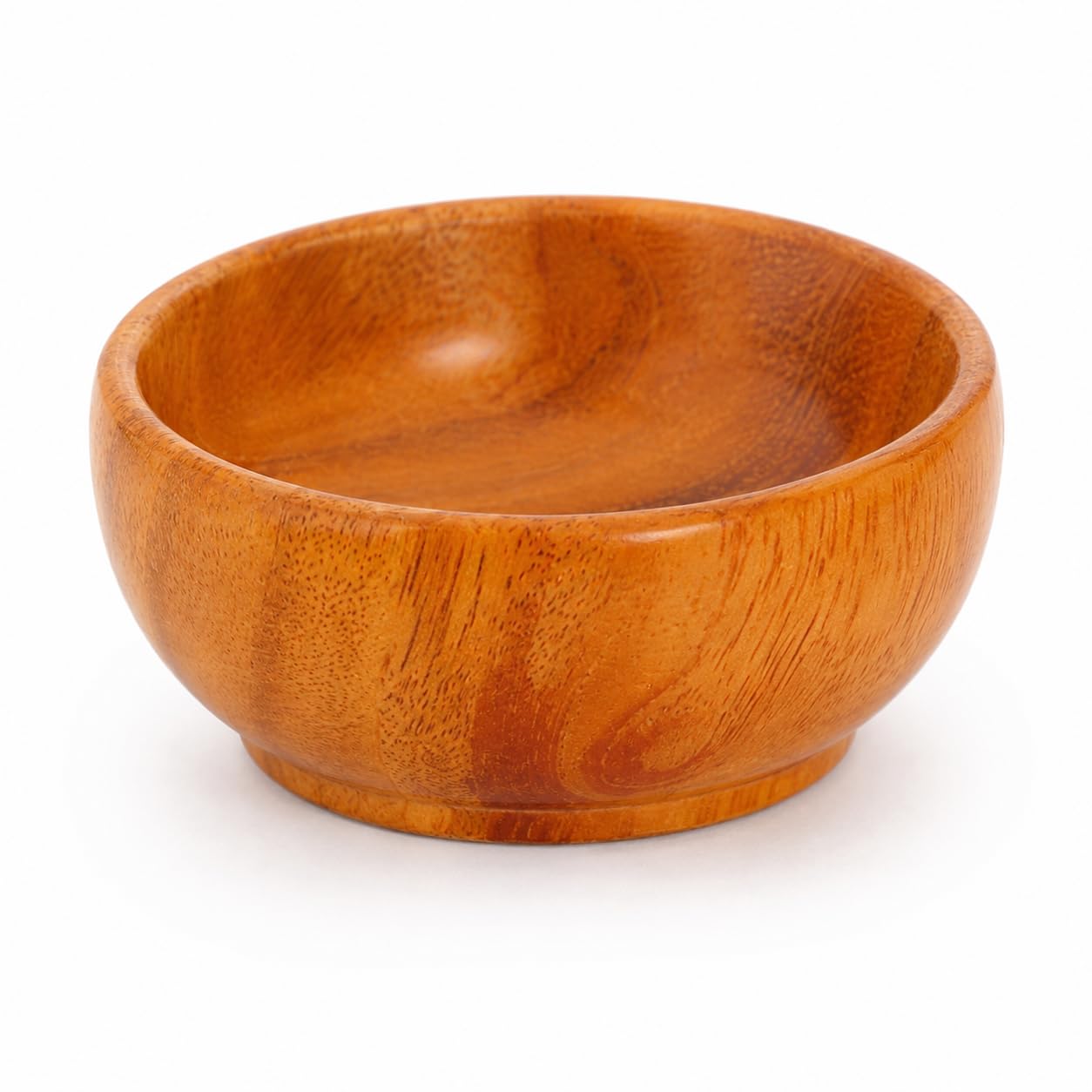 artkart Premium Mahogany Wood Mini Dip Bowl (3 Inch) | Tiny Katori for Sauces, Mayonnaise, Jam & Pickle | Wooden Jewelry Holder for Rings & Coins (Small Size Set of - 1)