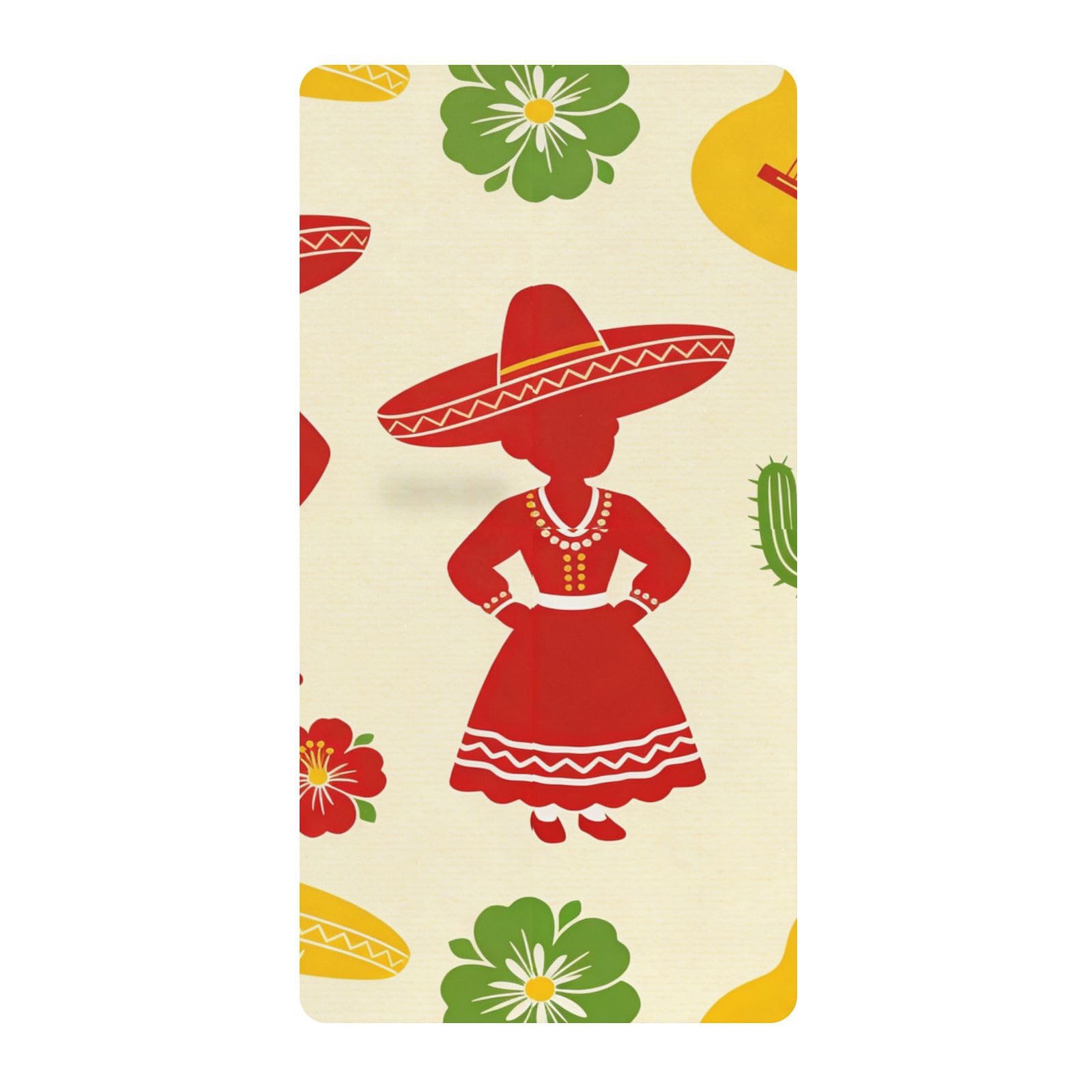 Sábanas de algodón para cuna de bebé con silueta roja del Cinco de Mayo, cómoda y transpirable, funda de cama para guardería, 1 paquete para corral de