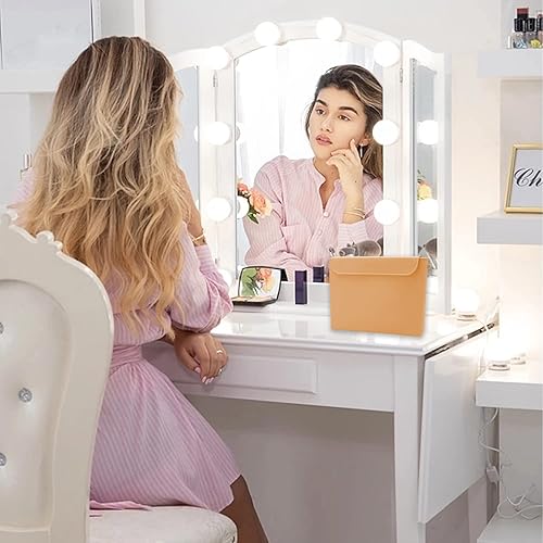 Miniatura 4 de Bolsa de maquillaje de silicona, bolsa de cosméticos de viaje de alta capacidad, bolsa de aseo de viaje para mujer con 3 hebillas magnéticas, bolsa